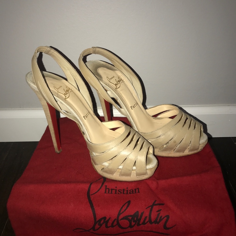 Christian Louboutin slingback heels.